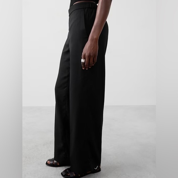 NWT! BANANA REPUBLIC  HAYDEN WIDE-LEG HIGH-RISE TENCEL™ PANT - Small Tall - Picture 3 of 7